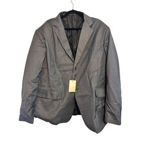 Mens Gray Two-Button Blazer By Lazywind Size XL Lightweight Polyester Blend Sing